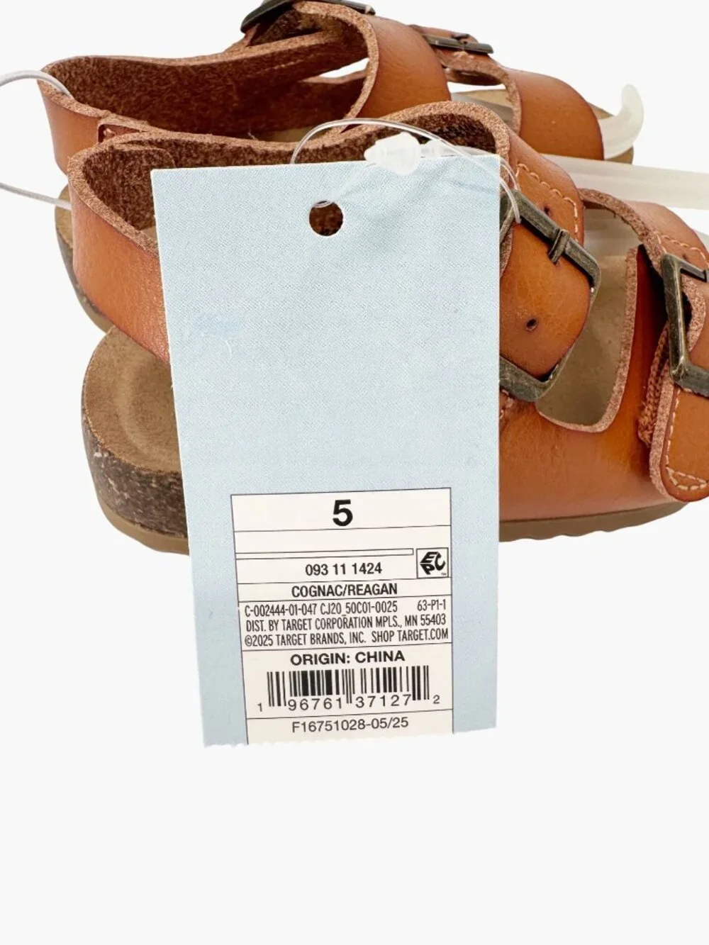 NEW Cat & Jack Toddler Reagan Footbed Sandals -  Cognac - Size 5